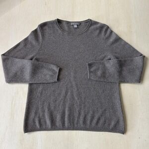 Cashmere By Charter Club Sweater Womens XL Gray Crew Neck Cashmere Pullover